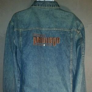 Blue denim jacket w/embroidered Hennessy Privilege